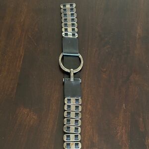 Stylish Black and Silver Women's Belt XL
